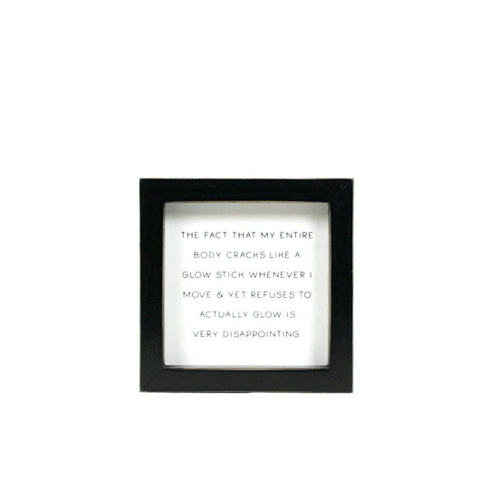 Funny Body Cracks Wood Frame Sign | Humor Wall Decor