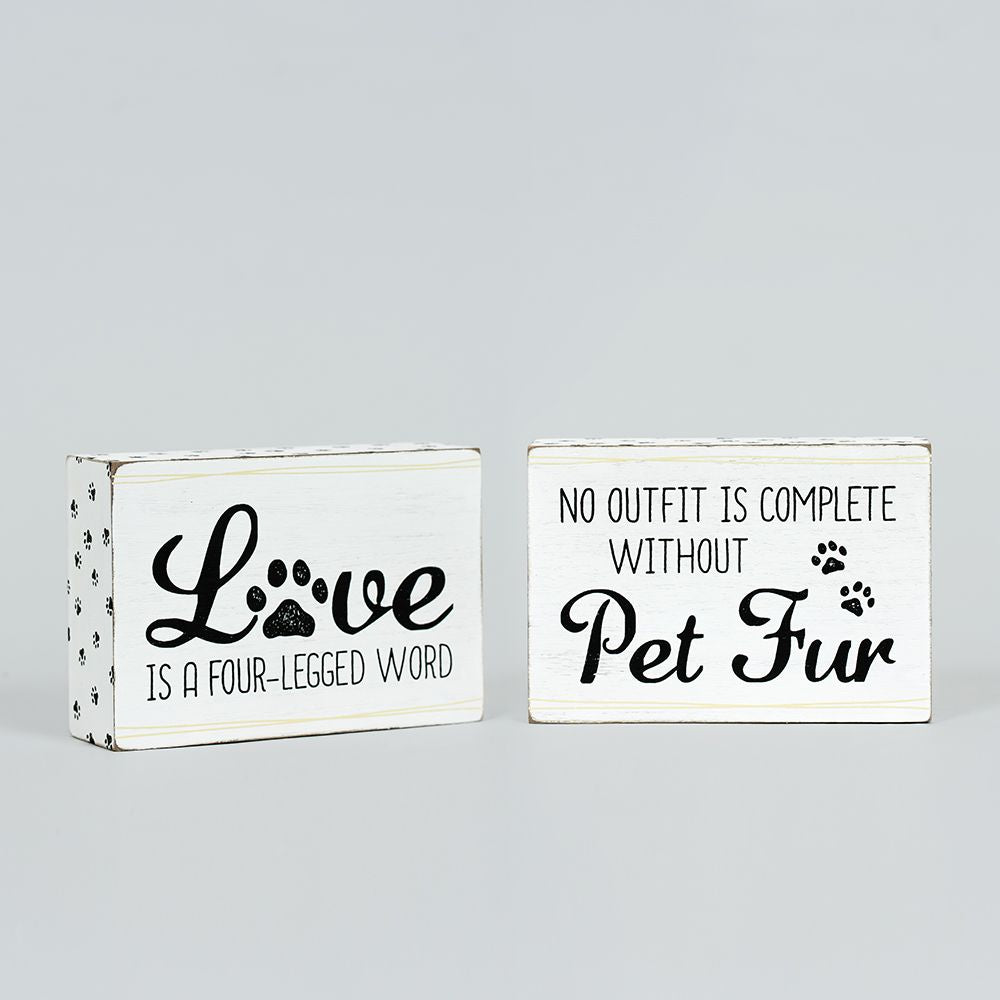 Reversible Wood Frame Sign - Love/Fur