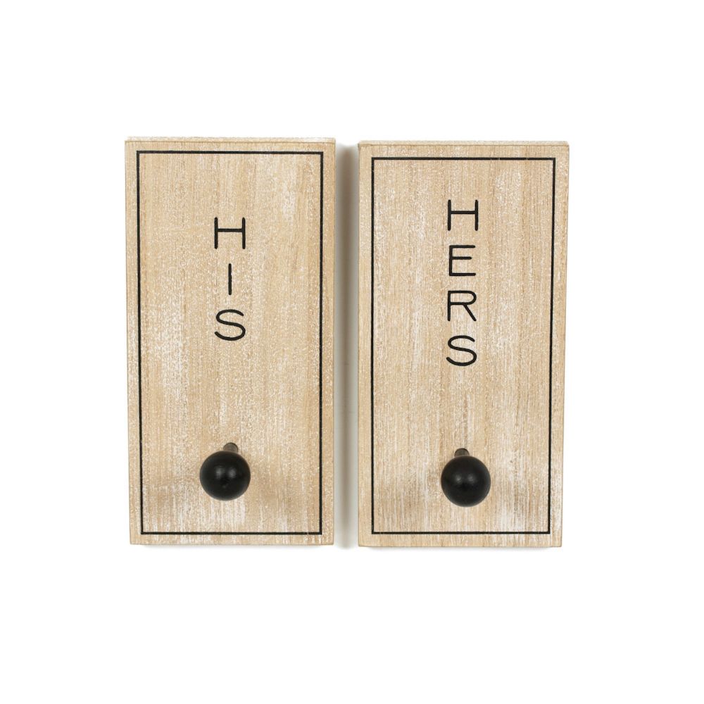 His & Hers Wood Hookboard Set