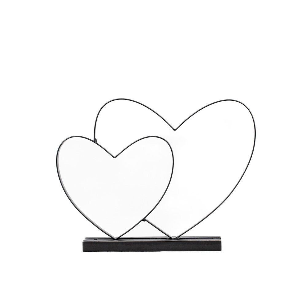 You & Me Metal Heart Sculpture