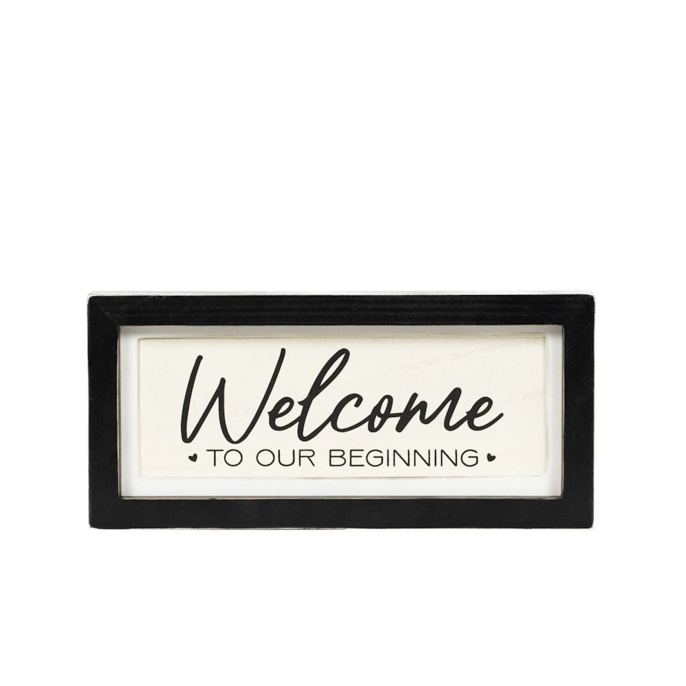 13x6 Reversible Wood Frame Sign - Welcome/Lived