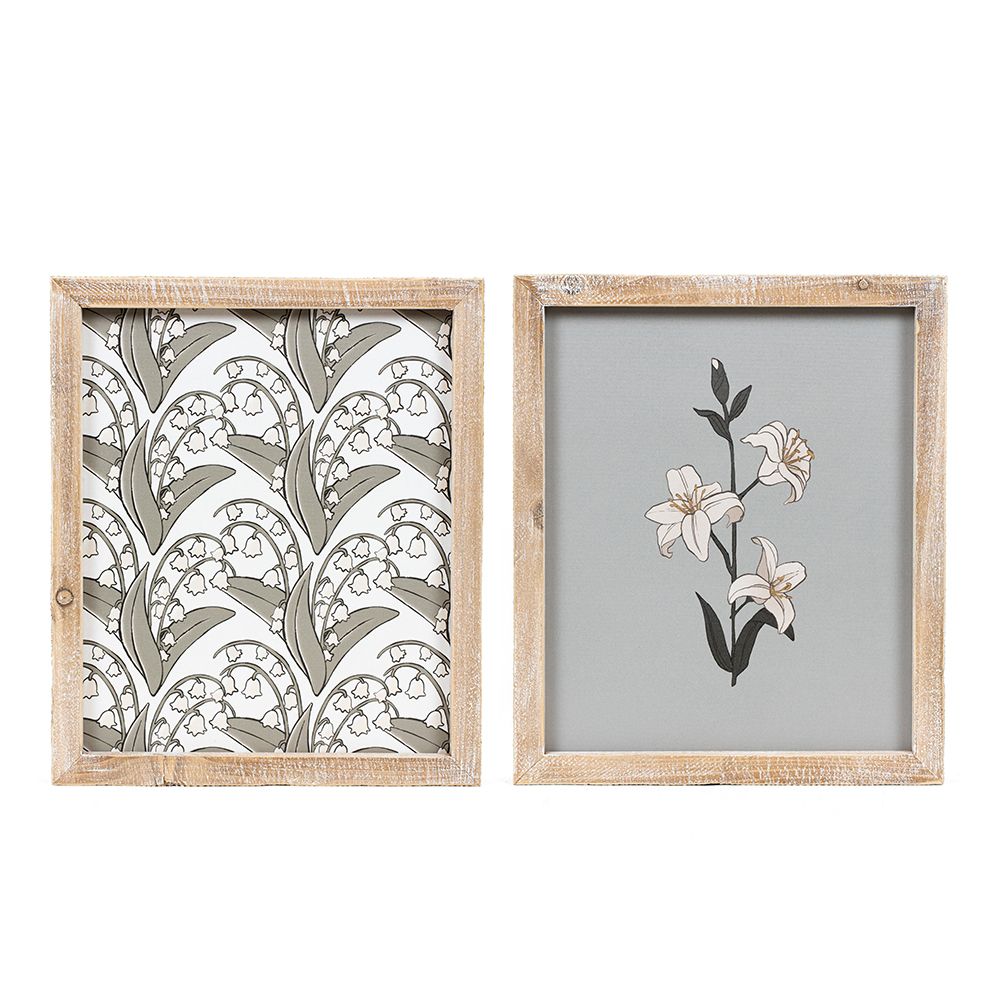 Reversible Lily Wood Frame Sign