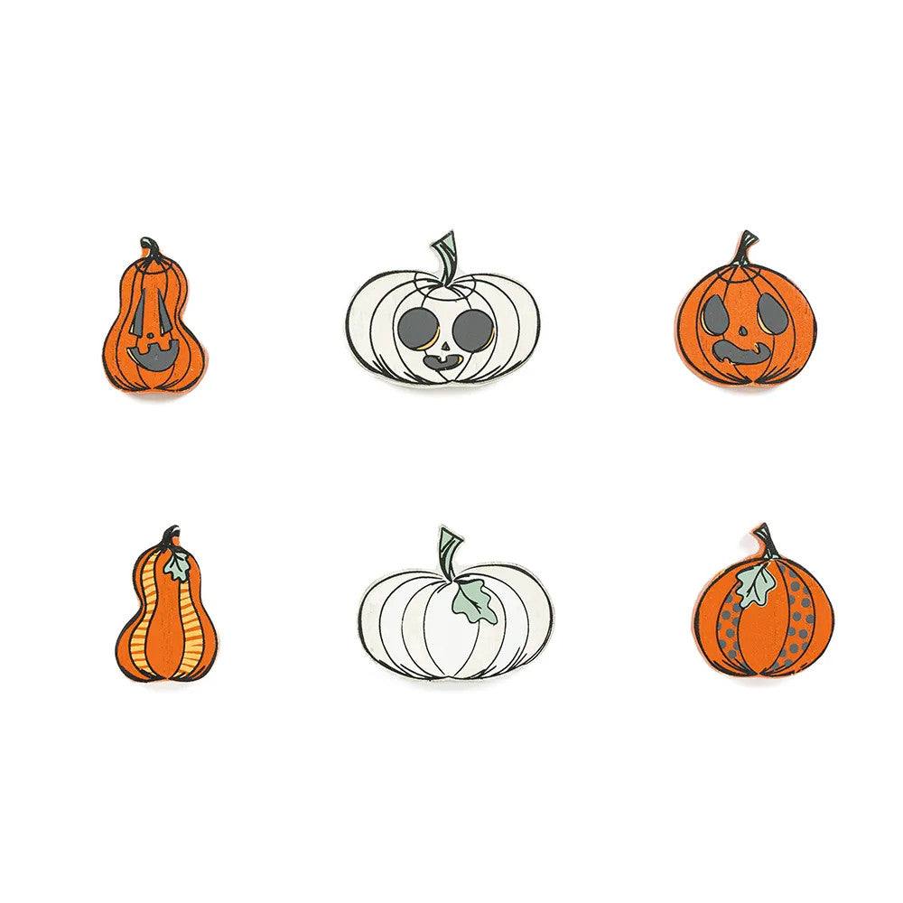 Wood Pumpkin Shapes - Set of 6