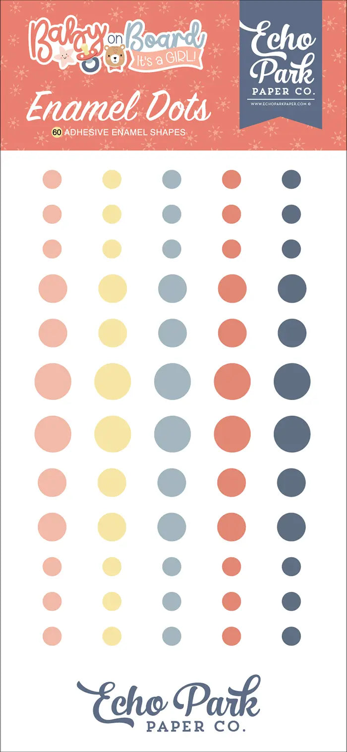 Baby On Board Girl Enamel Dots - Echo Park