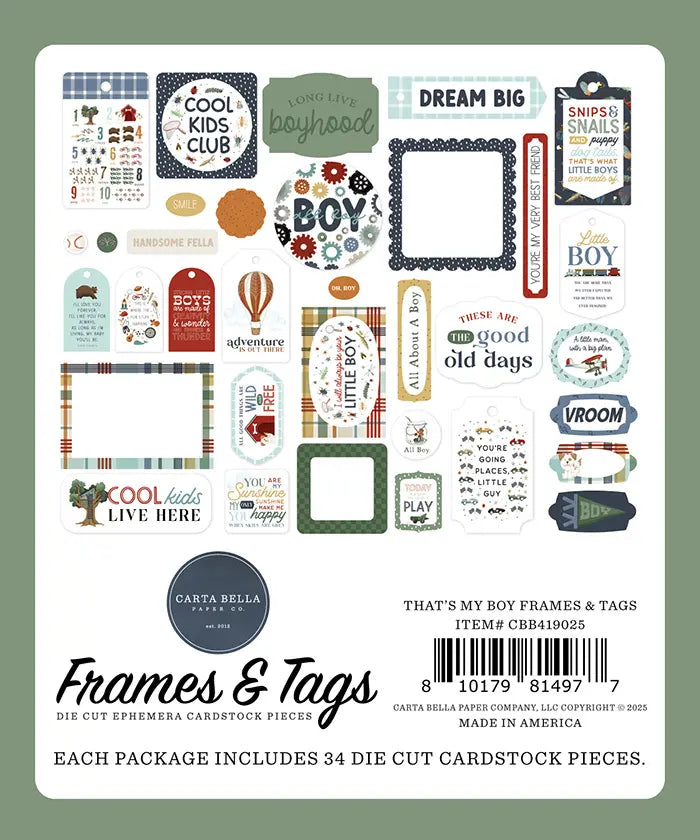 View 3 of That's My Boy Frames & Tags - Carta Bella