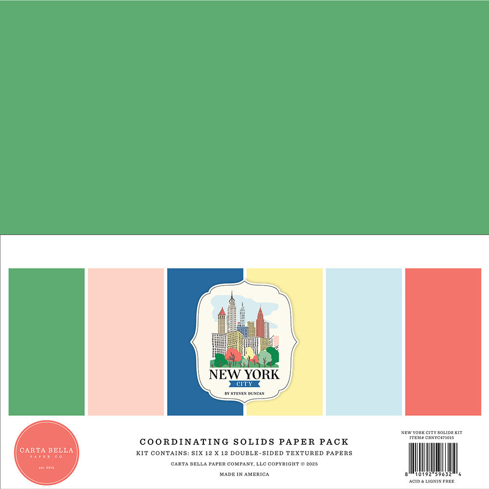 New York City Solids Paper Kit, 12" x 12" - Carta Bella