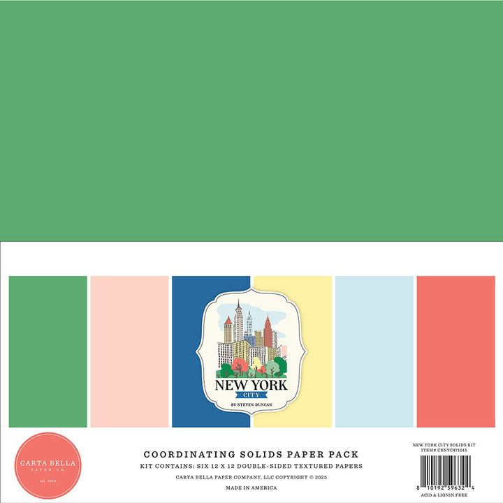 New York City Solids Paper Kit, 12" x 12" - Carta Bella