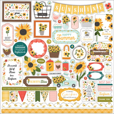 Sunflower Summer Element Stickers - Carta Bella