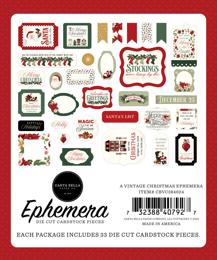 A Vintage Christmas Ephemera - Carta Bella