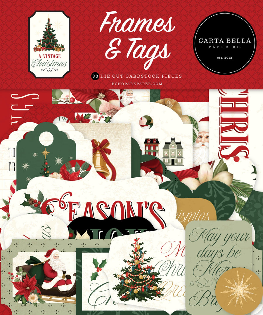 A Vintage Christmas Frames & Tags - Carta Bella