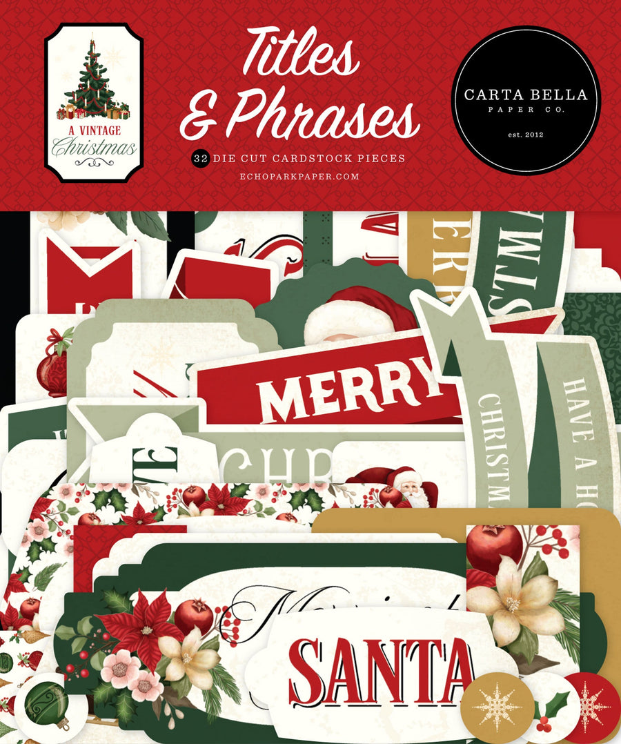 A Vintage Christmas Titles & Phrases - Carta Bella