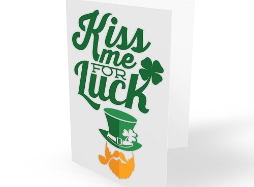 Kiss Me for Luck Card SVG Image File Download for St. Patrick's Day