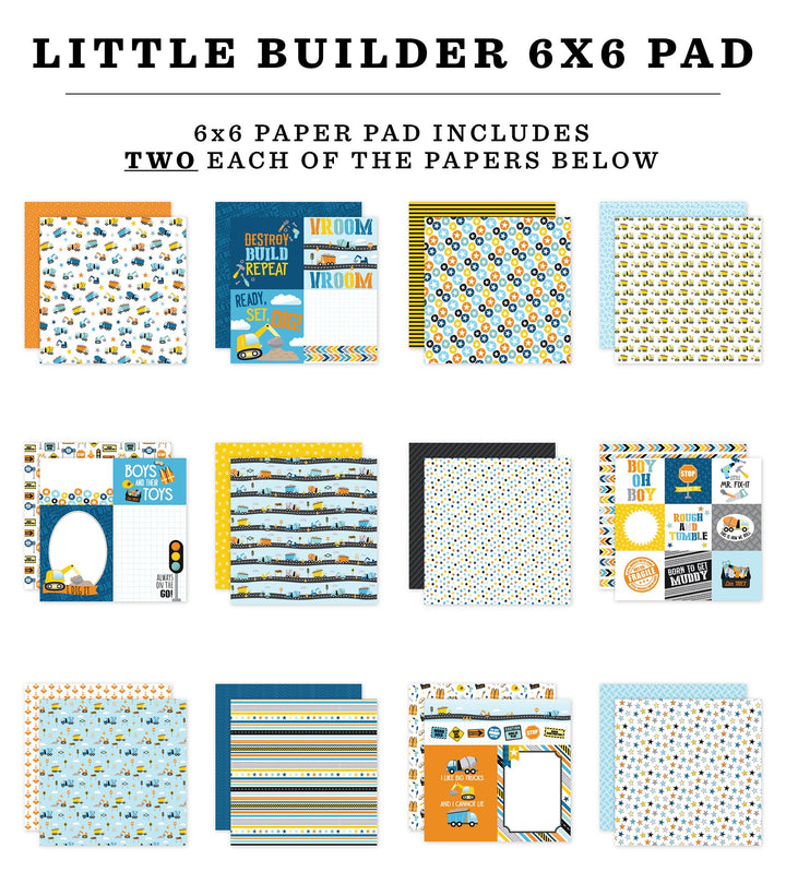 View 2 of Little Builder 6" x 6" Paper Pad - Echo Park