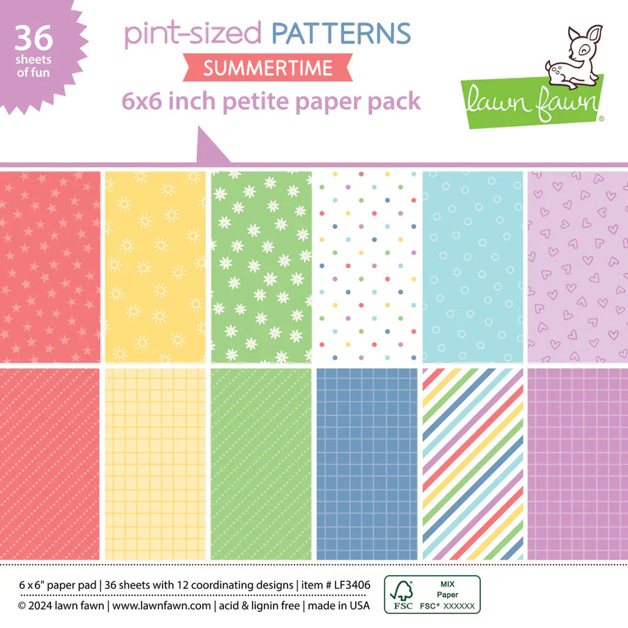 Pint-sized Patterns Summertime 6" x 6" Paper Pack - Lawn Fawn