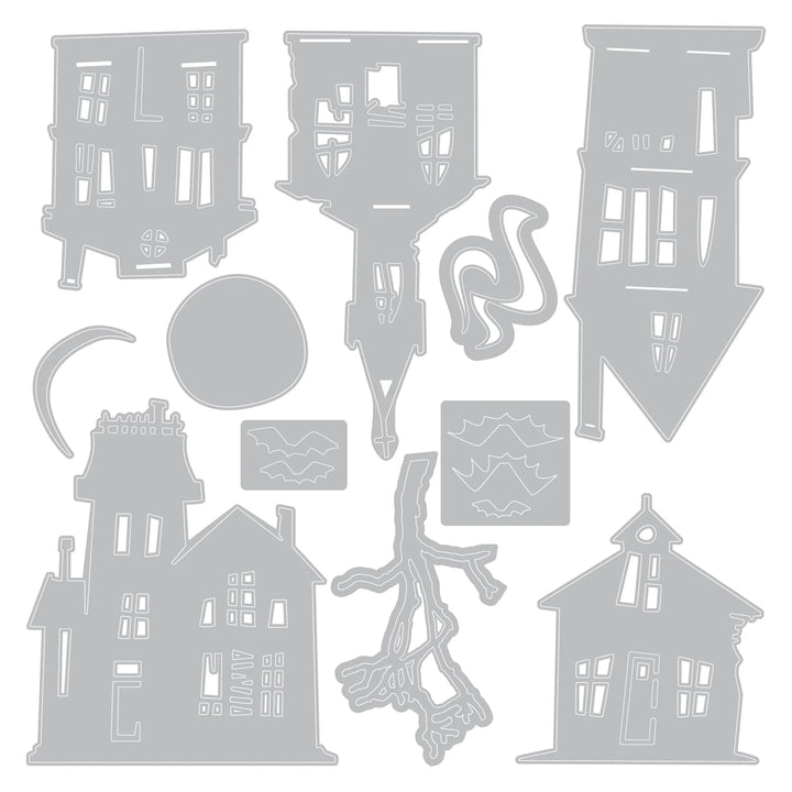 Ghost Town Thinlits Die Set (11 pack) by Tim Holtz (Vault) - Halloween Collection - Sizzix