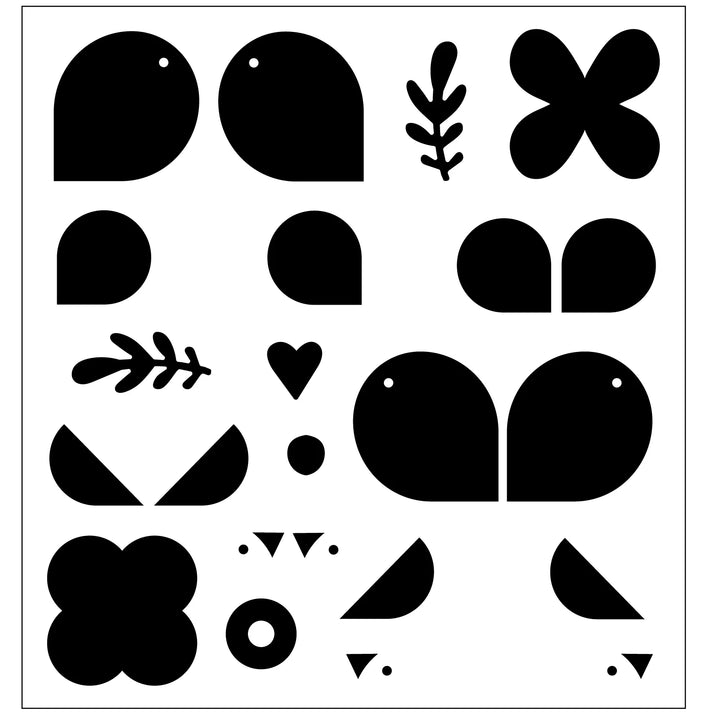 Print & Pattern Birds & Blooms #1 Clear Stamp Set(15 pack) by Catherine Pooler - Sizzix