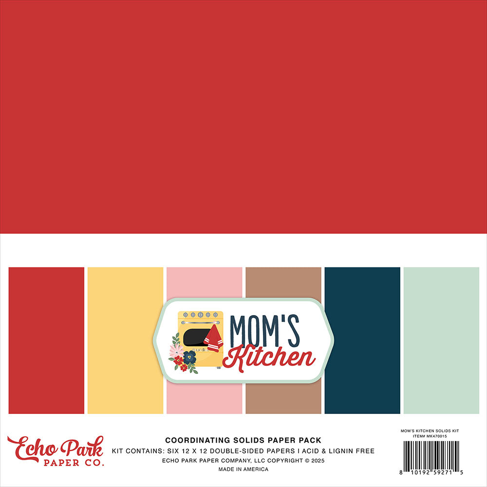 Mom's Kitchen Solids Paper Kit, 12" x 12" - Echo Park