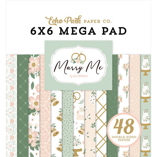 Marry Me Cardmakers Mega Pad, 6" x 6" - Echo Park