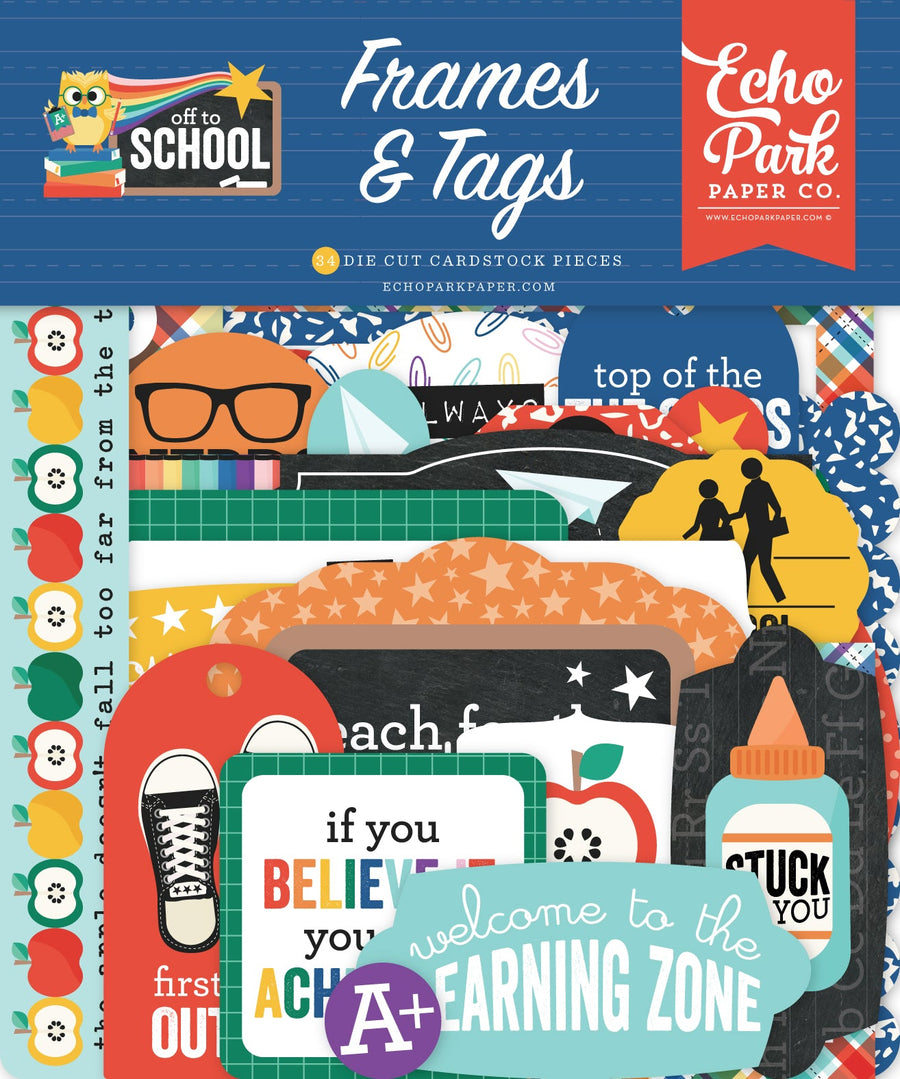 Off To School Frames & Tags - Echo Park