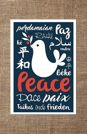 Global Harmony: Peace Dove Card SVG Image File Download