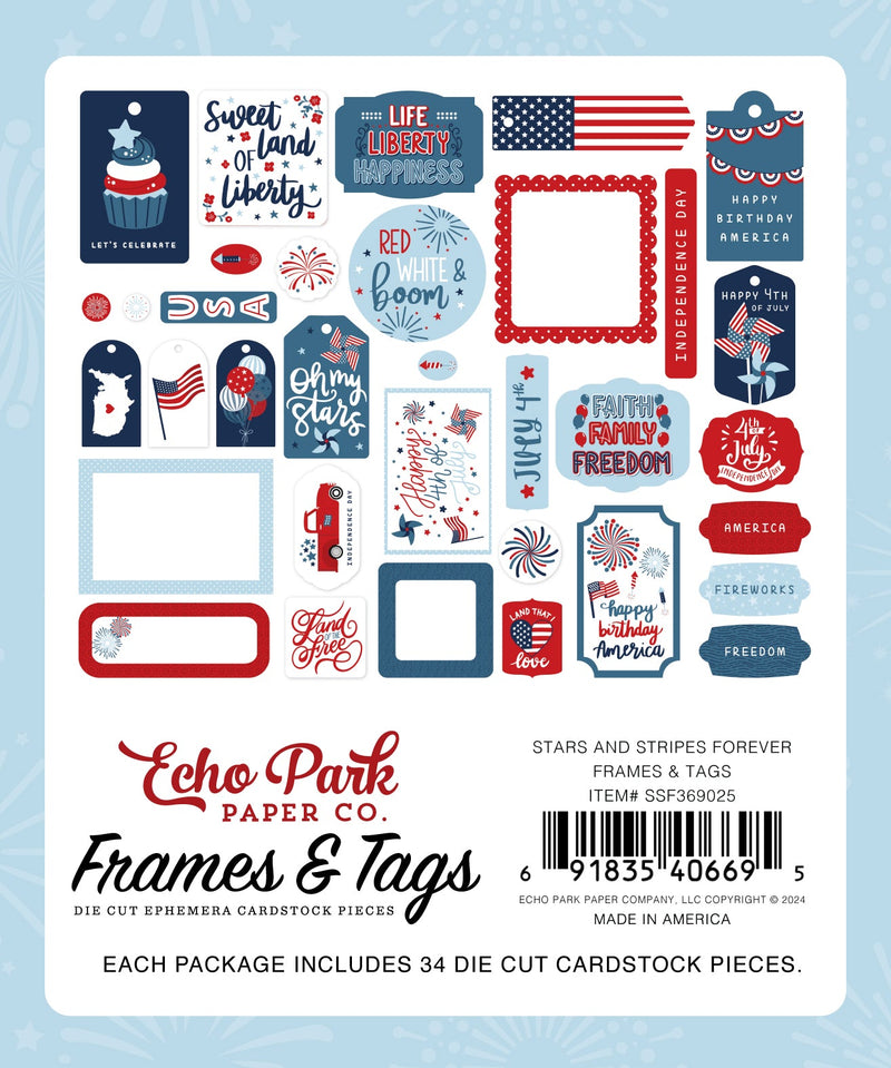 View 3 of Stars And Stripes Forever Frames & Tags - Echo Park