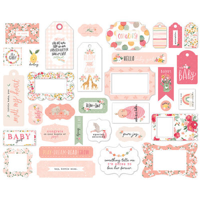Welcome Baby Girl Frames & Tags - Echo Park - Clearance