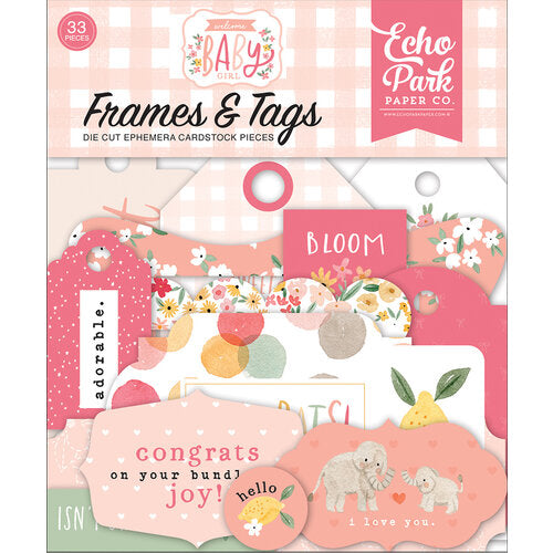 Welcome Baby Girl Frames & Tags - Echo Park - Clearance