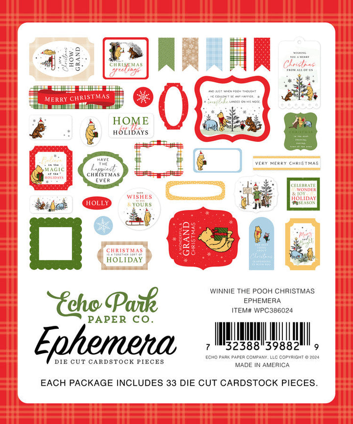Winnie The Pooh Christmas Ephemera - Echo Park