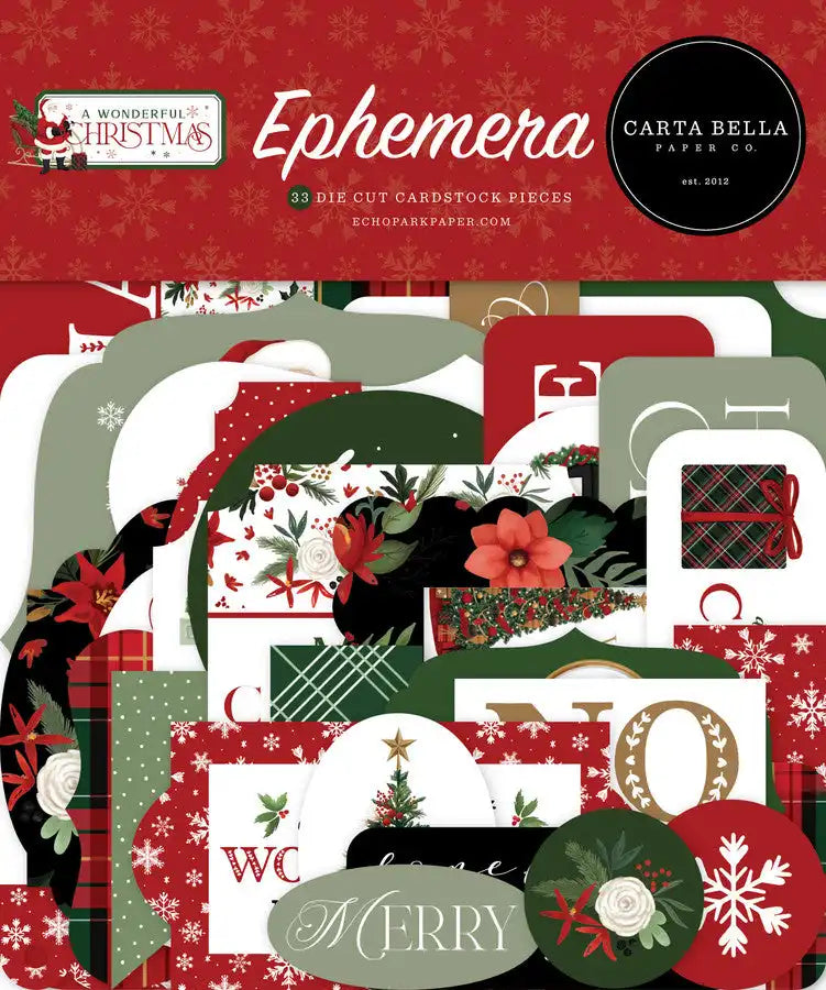 A Wonderful Christmas  Ephemera - Carta Bella