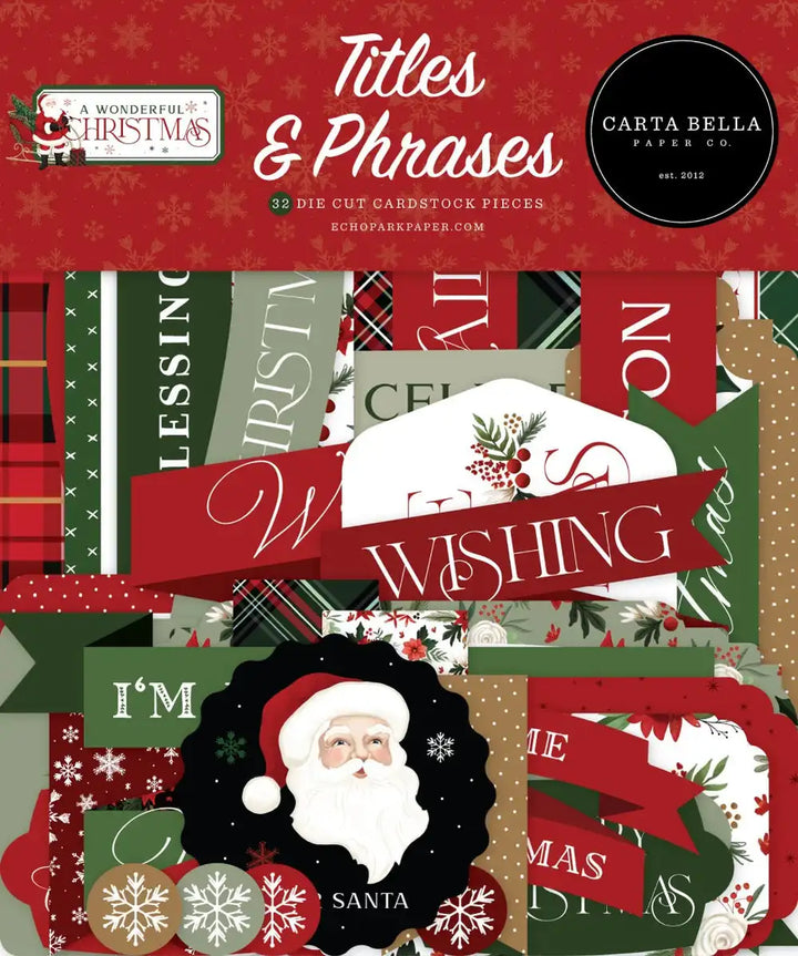 A Wonderful Christmas Titles &  Phrases - Carta Bella