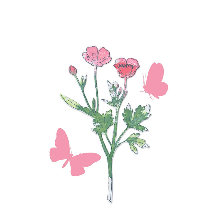 A5 Clear Stamps Set 7PK w/Framelits Die Set Painted Pencil Botanical by 49 and Market - Sizzix