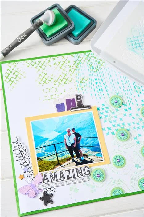 A5 Stencil (4 pack) Stitched Florals by Vicki Boutin - Sizzix