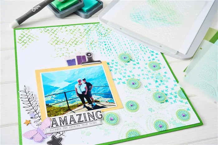 A5 Stencil (4 pack) Stitched Florals by Vicki Boutin - Sizzix