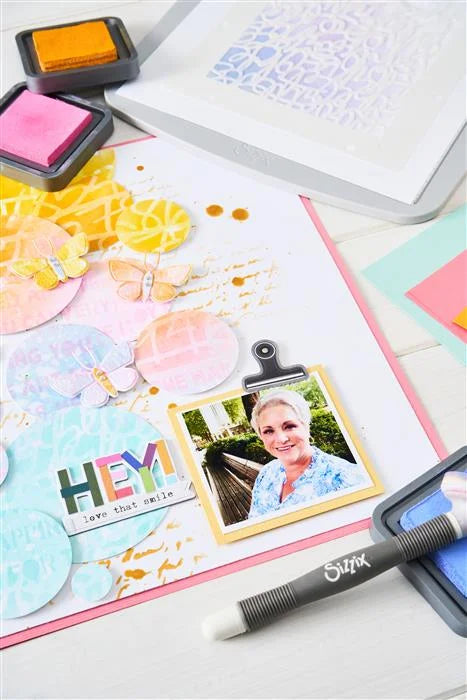 A5 Stencil (4 pack) Words and Numbers by Vicki Boutin - Sizzix