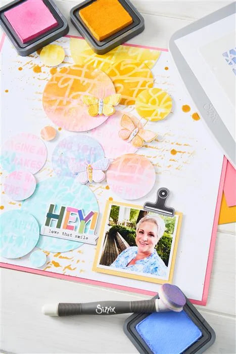 A5 Stencil (4 pack) Words and Numbers by Vicki Boutin - Sizzix