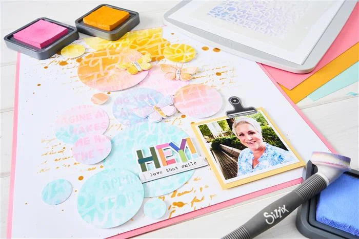 A5 Stencil (4 pack) Words and Numbers by Vicki Boutin - Sizzix