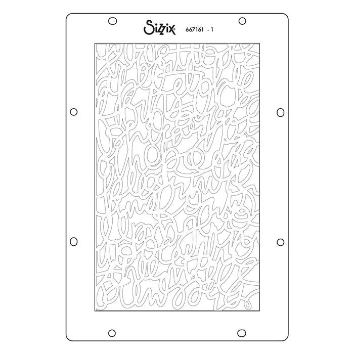 A5 Stencil (4 pack) Words and Numbers by Vicki Boutin - Sizzix