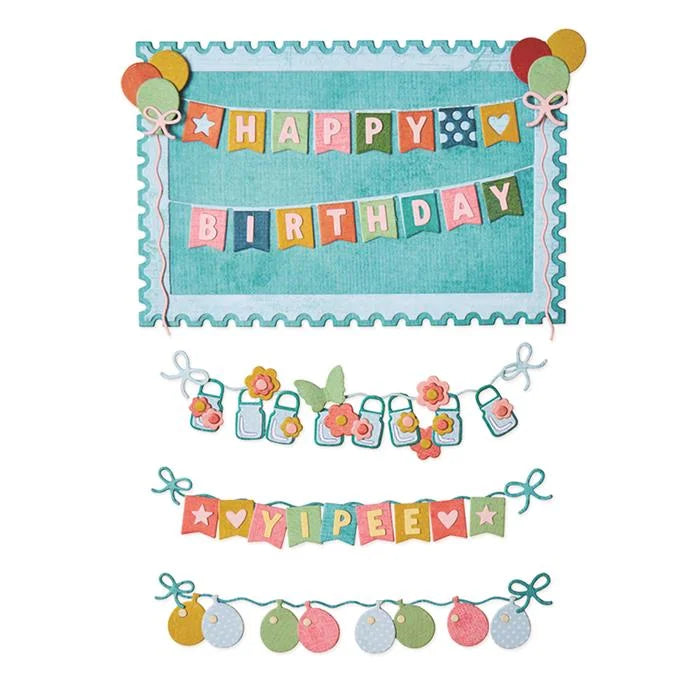 All about Banners Thinlits Die Set by 49 & Market - Birthday Collection - Sizzix