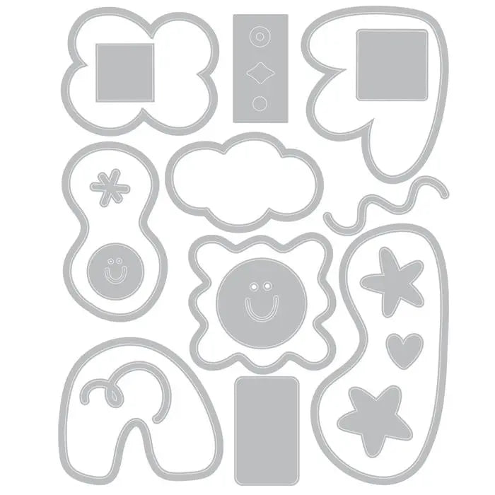 Abstract Doodles Thinlits Die Set Die Set 19PK - Letters by Shells - Shelly Kim - Sizzix