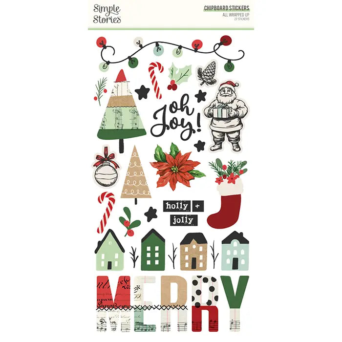 All Wrapped Up Chipboard Stickers - Simple Stories