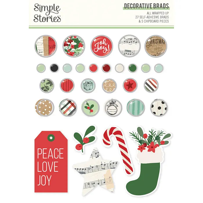 All Wrapped Up Decorative Brads - Simple Stories