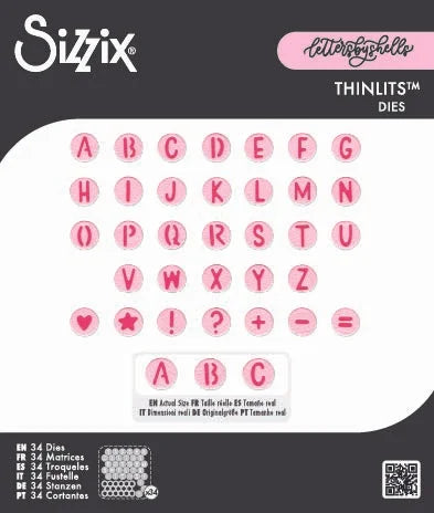 Alphabet Beads Thinlits Die Set (34 pack) by Letters by Shells - Sizzix