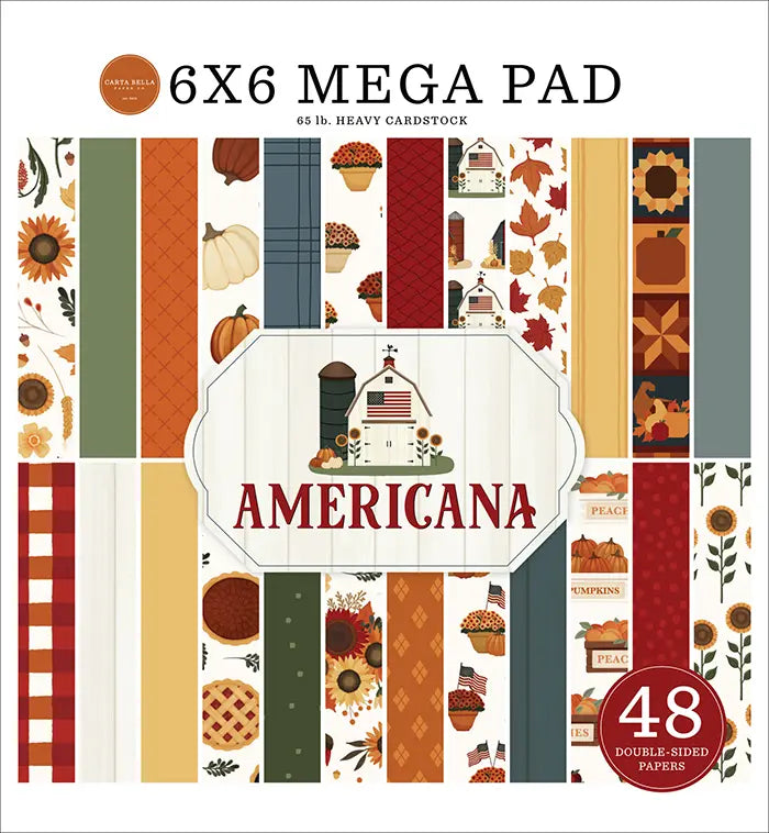 Americana Cardmakers Mega Cardstock Pad, 6" x 6" - Carta Bella