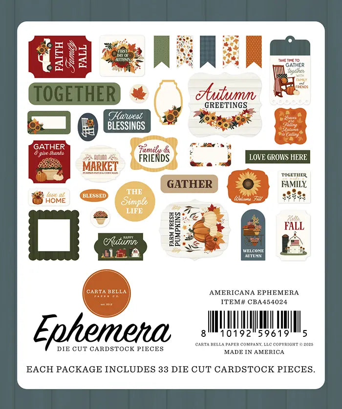 Americana Ephemera Die Cuts - Carta Bella