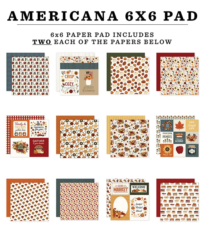 Americana Paper Pad, 6" x 6" - Carta Bella