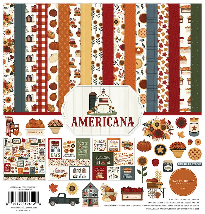 Americana Scrapbook Collection Kit, 12" x 12" - Carta Bella
