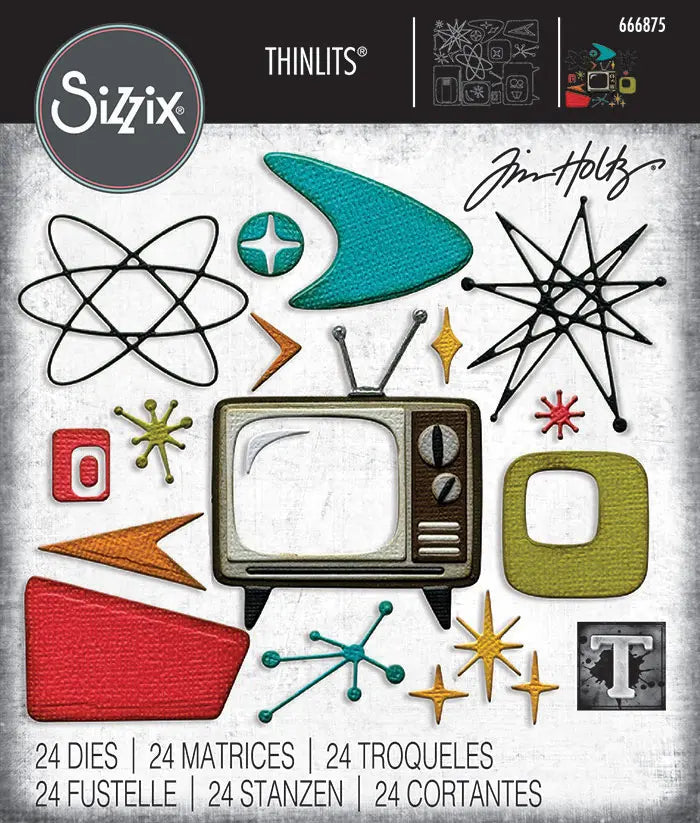 Atomic Retro Thinlits Dies - Back from the Vault - Tim Holtz - Sizzix