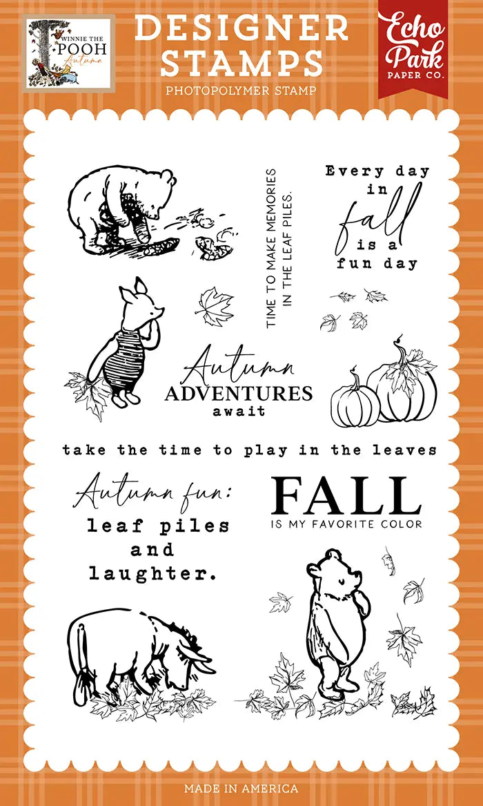 Autumn Adventures Await Stamp Set - Winnie The Pooh Autumn - Echo Park