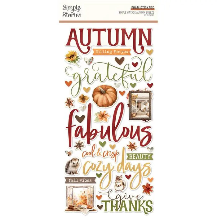 Autumn Breeze Foam Stickers - Simple Vintage - Simple Stories