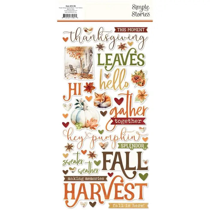 Autumn Breeze Foam Stickers - Simple Vintage - Simple Stories